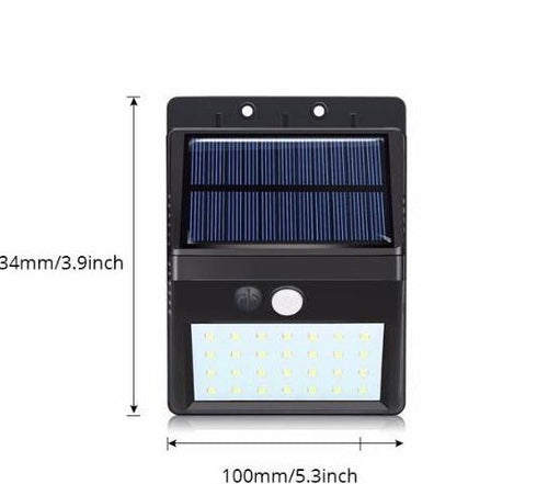Solarni LED reflektor za spoljnu upotrebu sa senzorom pokreta panel i diode jaka svetlost dimenzije model