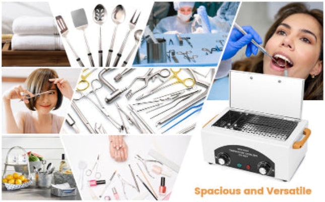 razni sterilizovani kozmeticki i frizerski alati, pincete, makazice, turpije, sterilizacija za sigurnost klijenata