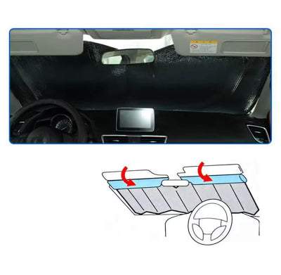 Postavljen suncobran u automobilu, stiti instrument tablu i unutrasnjost vozila.