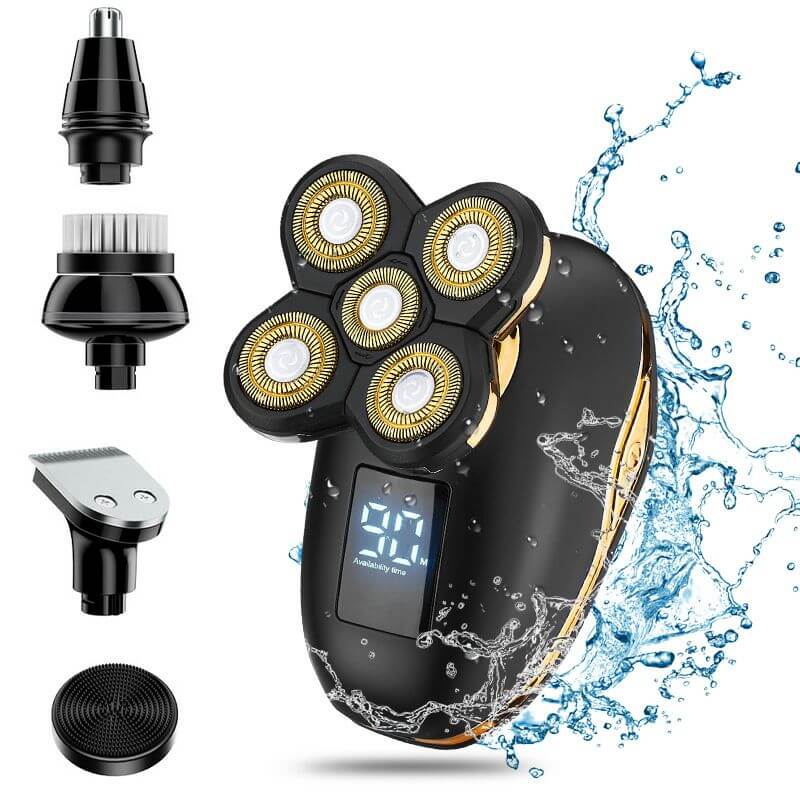 IPX7 vodootporni 5D elektricni brijac omogucava mokro i suvo brijanje i lako odrzavanje.