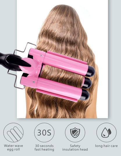 Uvijac presa za kosu trostruka roza - Azijashop