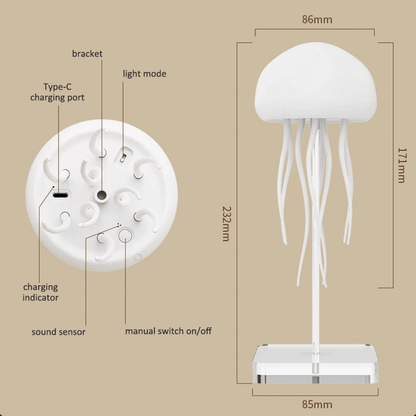 Nocna Lampa Meduza Na Postolju Sa Zvucnom Kontrolom