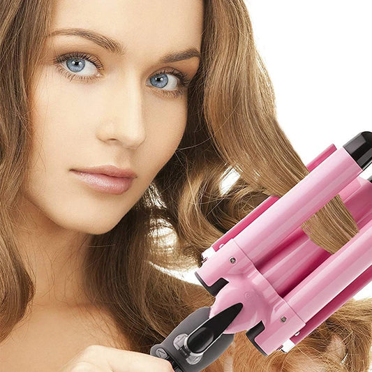 Uvijac presa za kosu trostruka roza - Azijashop