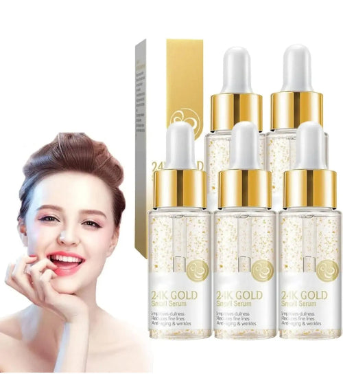 24K zlatni hidratantni serum za lice sa pipetom i modelom