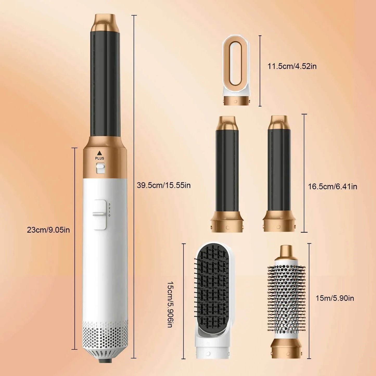 dimenzije 5u1 air styler za kosu i nastavci u kompletu za stilizovanje