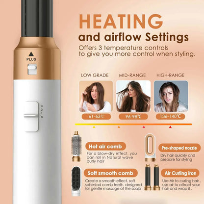 5u1 air styler za kosu podešavanje temperature i protoka vazduha za različite tipove kose