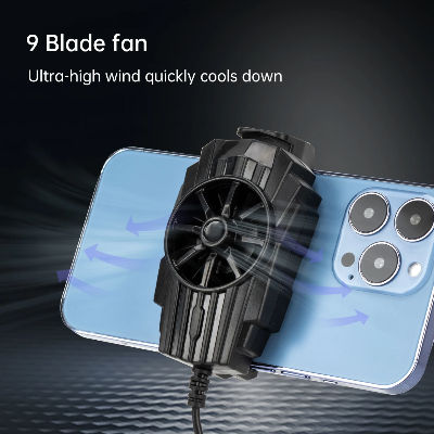9-lopatični ventilator za brzo hlađenje telefona, gejmerski dodatak, efikasno snižavanje temperature, oprema za profesionalni mobilni gejming.