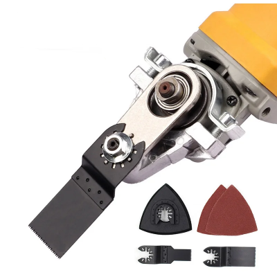 Montirani adapter za ugaonu brusilicu sa ostrim sečivom Multifunkcionalni oscilujuci alat za precizno secenje drveta i gipsa