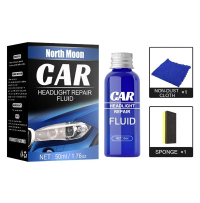 North Moon tecnost za poliranje farova set za reparaciju farova obnavljanje farova auto hemija i auto kozmetika sundjer i krpa