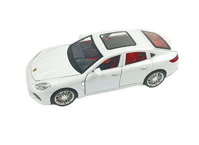 Metalni model Panamera beli panorama krov tockovi gume autic igracka poklon za decu i kolekcionare