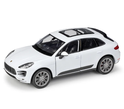 Beli minijaturni model automobila Porsche Cayenne SUV sa siberom krovni prozor igracka model u razmeri