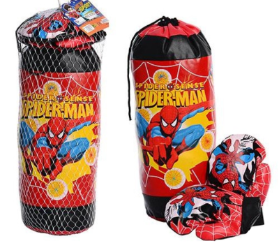 Boks vreca Spajdermen i rukavice set spakovan u mrezu za decu Idealan poklon za aktivnu igru