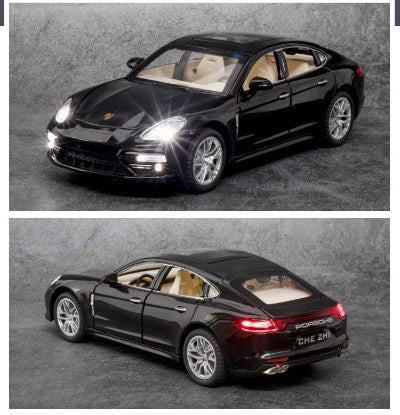 Metalni model automobila Porsche Panamera crna boja igracka na potez za decu kolekcionarski autic