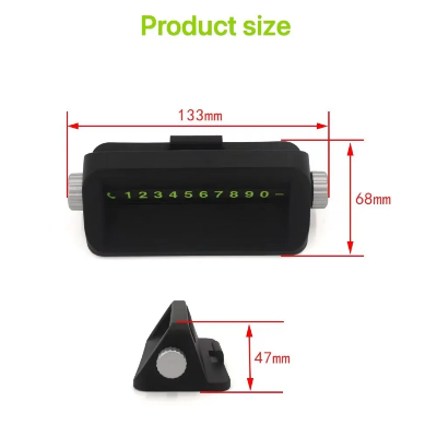 Dimenzije auto parking kartice 133mm x 68mm x 47mm kompaktna tabla za privremeni broj telefona