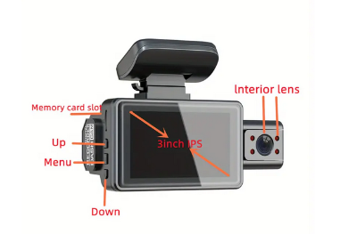 Kamera za auto DVR dual lens snimanje puta i unutrasnjosti vozila retrovizor snimac za automobil dokaz saobraćaj