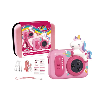 Decija kamera sa motivom jednoroga u pakovanju. Ukljucuje pribor i vezicu. Savrsen poklon za devojcice.