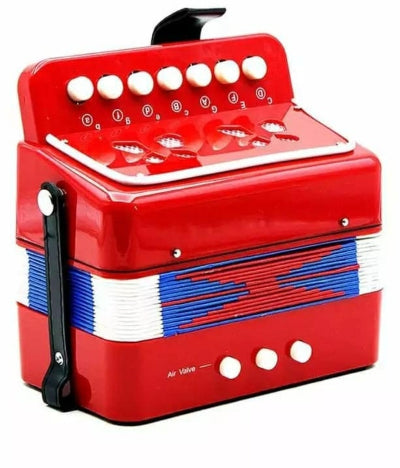 Decija harmonika dugmetara akordeon igracka za decu muzicki instrument crvena boja