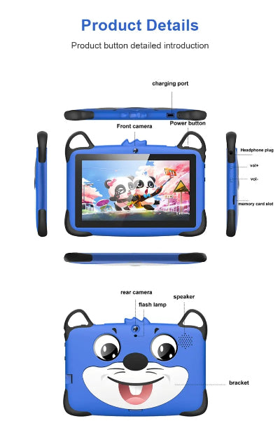 Detalji dečiji tablet igracka Android plava roze boja zastitna futrola visoka bezbednost i zastita kupi online
