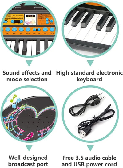 Detalji dirki klavira zvučni efekti USB kabl za napajanje i 3 5 audio port Standardna elektronska tastatura Visoki efekti