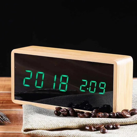 Digitalni stoni sat drvo Bamboo - Azijashop