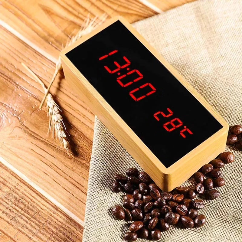 Digitalni stoni sat drvo Bamboo - Azijashop