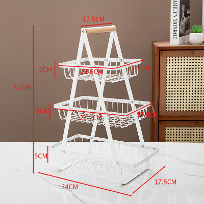 Detaljne dimenzije trodelnog kuhinjskog stalka. Praktican za male i velike kuhinje.