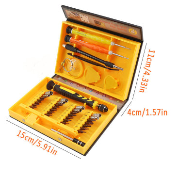 Dimenzije seta srafcigera za preciznu popravku elektronike kutija sa alatom za mobilne telefone