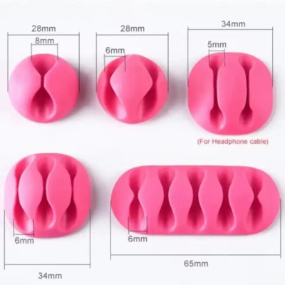 Prikaz dimenzija silikonskih drzaca za kablove. Detaljne mere za planiranje organizacije u kancelariji i domu.