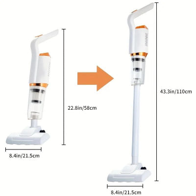 Dimenzije bezzicnog stapnog usisivaca i prikaz konverzije u rucni usisivac snazno ciscenje