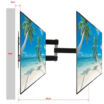 Nosač za dva monitora na zidu, idealan za radni prostor i optimizaciju ekrana. Podesiva pozicija.