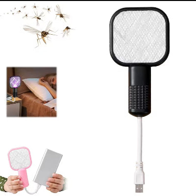 Električni reket za komarce USB punjivi dostupan u crnoj i roze boji za domacinstvo i dvoriste.