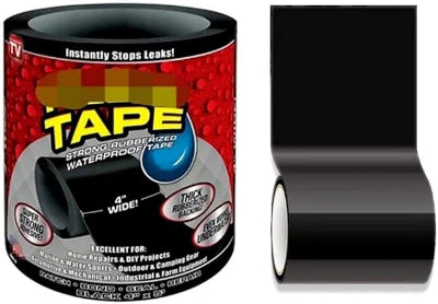 Flex Tape vodootporna traka u pakovanju i odmotana, crna, super jaka i fleksibilna, instant popravke i zaustavljanje curenja, otporna na sve uslove