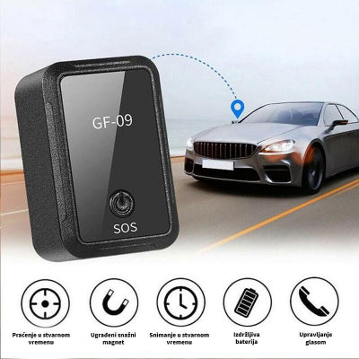 Crni mini GPS tracker GF-09 za vozila i ljude-ugradjeni snazni magnet-pracenje i snimanje u stvarnom vremenu-izdrzljiva baterija-upravljanje glasom