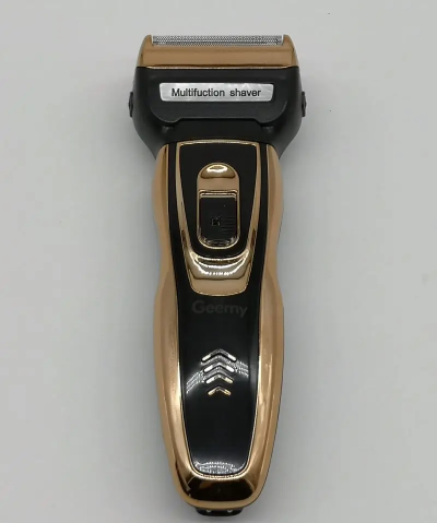 Geemy masinica trimer za bradu i kosu brijac crno zlatne boje profesionalni alat za musku negu