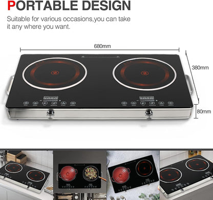 Infracrvena ploca za vrhunsko kuvanje-dve ringle-SILVER CREST SC-8000D Azijashop