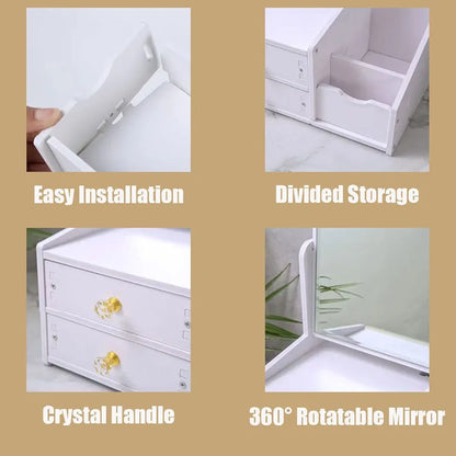 Elegantni organizator za šminku sa ogledalom - Azijashop