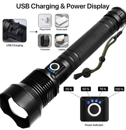 Snažna taktička baterijska LED lampa - Azijashop