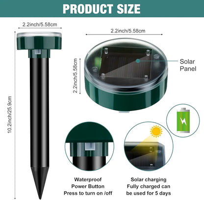 Rasterivač krtica solarni 2 kom - Azijashop