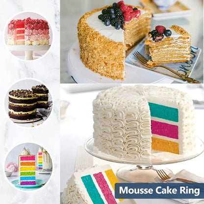 Izbor dekorativnih višeslojnih torti koje mogu poslužiti kao inspiracija. Prikazane su torte sa ombre efektom, medene torte sa voćem, čokoladne torte sa kremom i mrvicama, torte sa korama u duginim bojama i torte sa jarkim bojama preseka i bogatim šlagom.