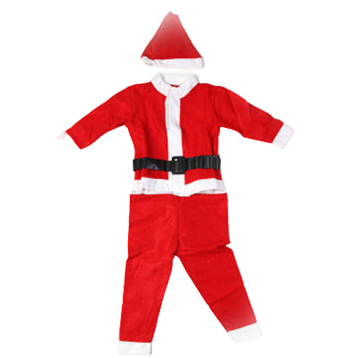 Deciiji kostim Deda Mraza Novogodisnji set odelo kapa jakna pantalone i kais za decu Nova Godina