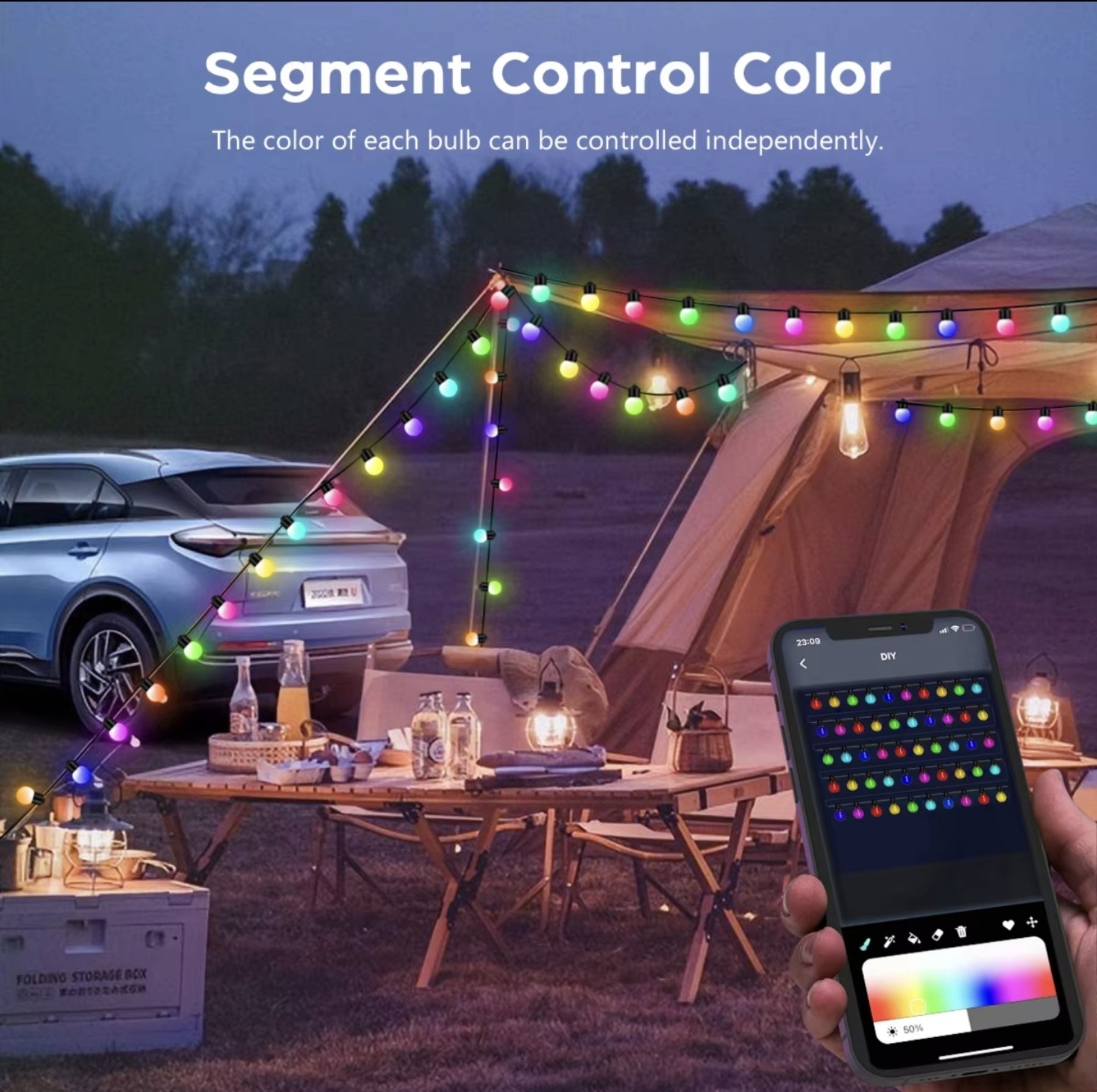 Lampice RGB 10 metara Bluetooth - Azijashop