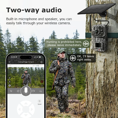 Dvosmerni audio kamera za lov mikrofon zvucnik komunikacija preko telefona aplikacija mobilni nadzor