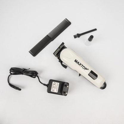 Maxtop profesionalna električna mašinica za šišanje, set sa mašinicom, punjačem, češljem, četkicom za čišćenje i uljem za podmazivanje.