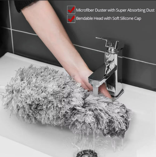 Mikrofiber cistac prasine, periva krpa za prasinu, fleksibilna glava cistaca, silikonski vrh za ciscenje, alat za kucu.