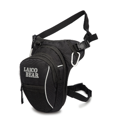 Crna moto torbica za nogu motoriste Laico Bear putovanje Srbija