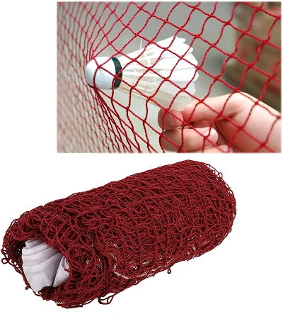 Profesionalna badmintonska mreža crvene boje, oprema za sport na otvorenom i zatvorenom, mreža za tenis odbojku badminton u dvorištu.