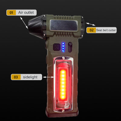 Cetiri u jedan prenosivi duvac vazduha ventilator sa sekačem pojasa i crvenim bocnim svetlom za auto i kampovanje