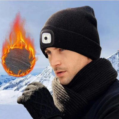 Muska led kapa punjiva odrzava toplotu pleteni materijal savrsena za hladno vreme i boravak napolju