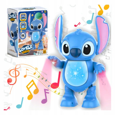 Plava muzicka plesuca igracka robot Stitch sa svetlecim stomakom Lovely decija omiljena igracka poklon