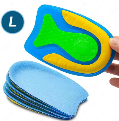 Dva para ortopedskih ulozaka za cipele velicine L u plavoj i zutoj boji za odrasle sa jastukom za udobnost